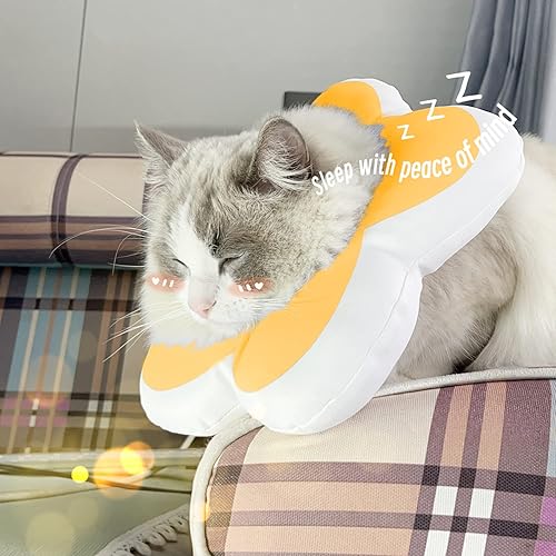 Miniatura 9 de KUDES Collar de cono de gato, lindo collar isabelino impermeable con flores para gatos y perros pequeños, antimordeduras, lamer, curación de