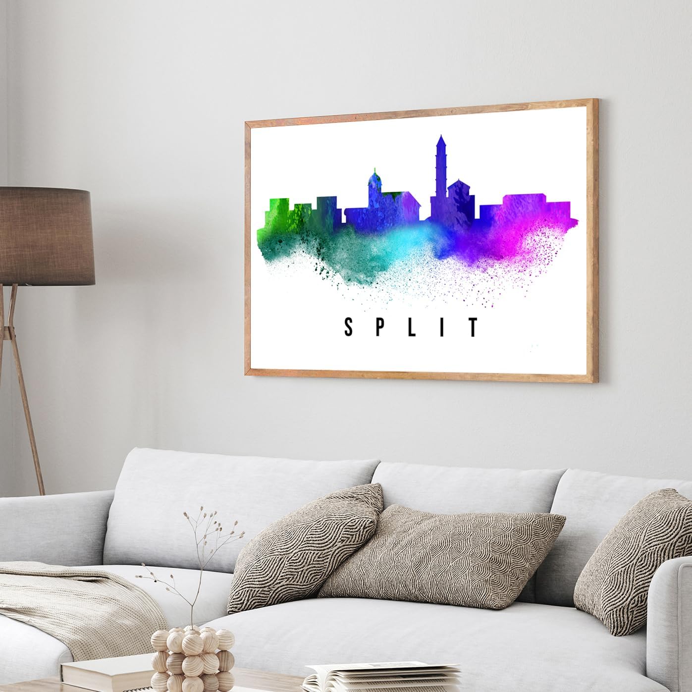 Pera Print Croatia Poster, Croatia-Split Poster, Croatia Illustration Skyline City Poster, Modern Skyline Poster, Cityscape and Landmark Print, Home-Office Wall Art Decoration