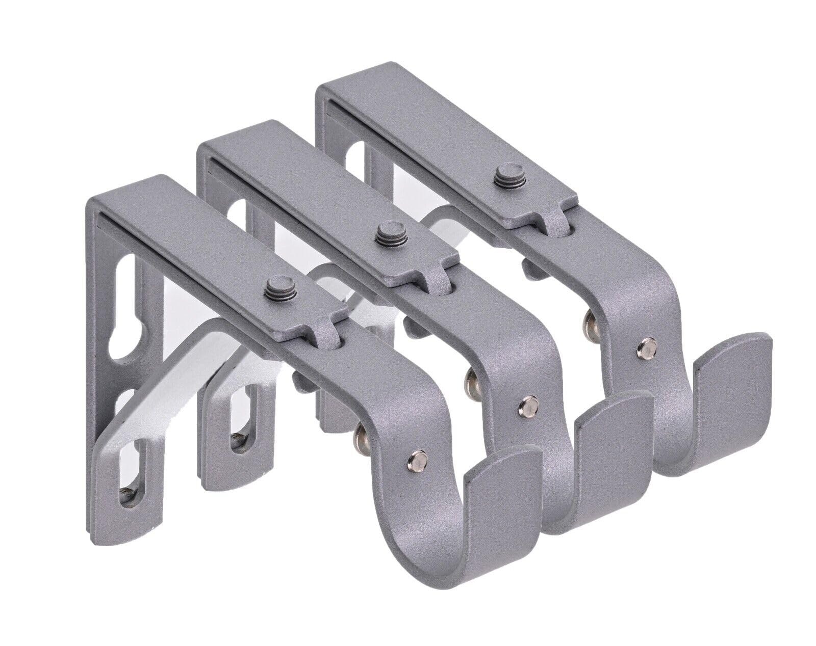 Lister Cartwright 19mm Curtain Pole Brackets with Adjustable Screws Metal Finish (Pack of 3) -Matt Silver(Extendable Bracket) โ image 1