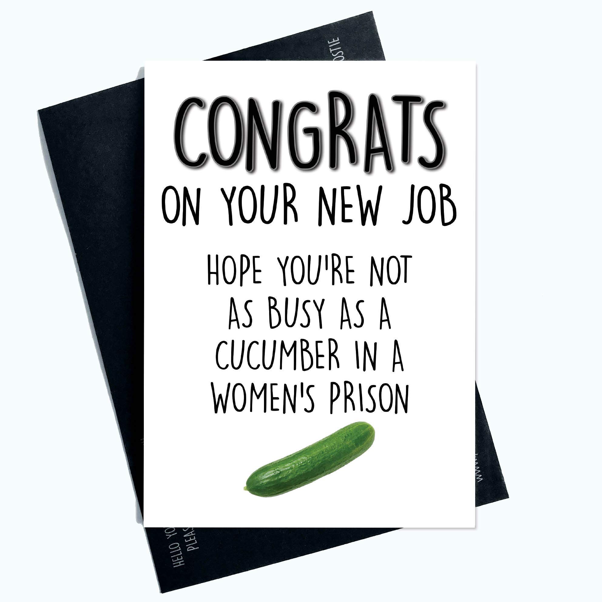 Funny New Job Card Leaving Cards Colleague Coworker Congrats Cucumber