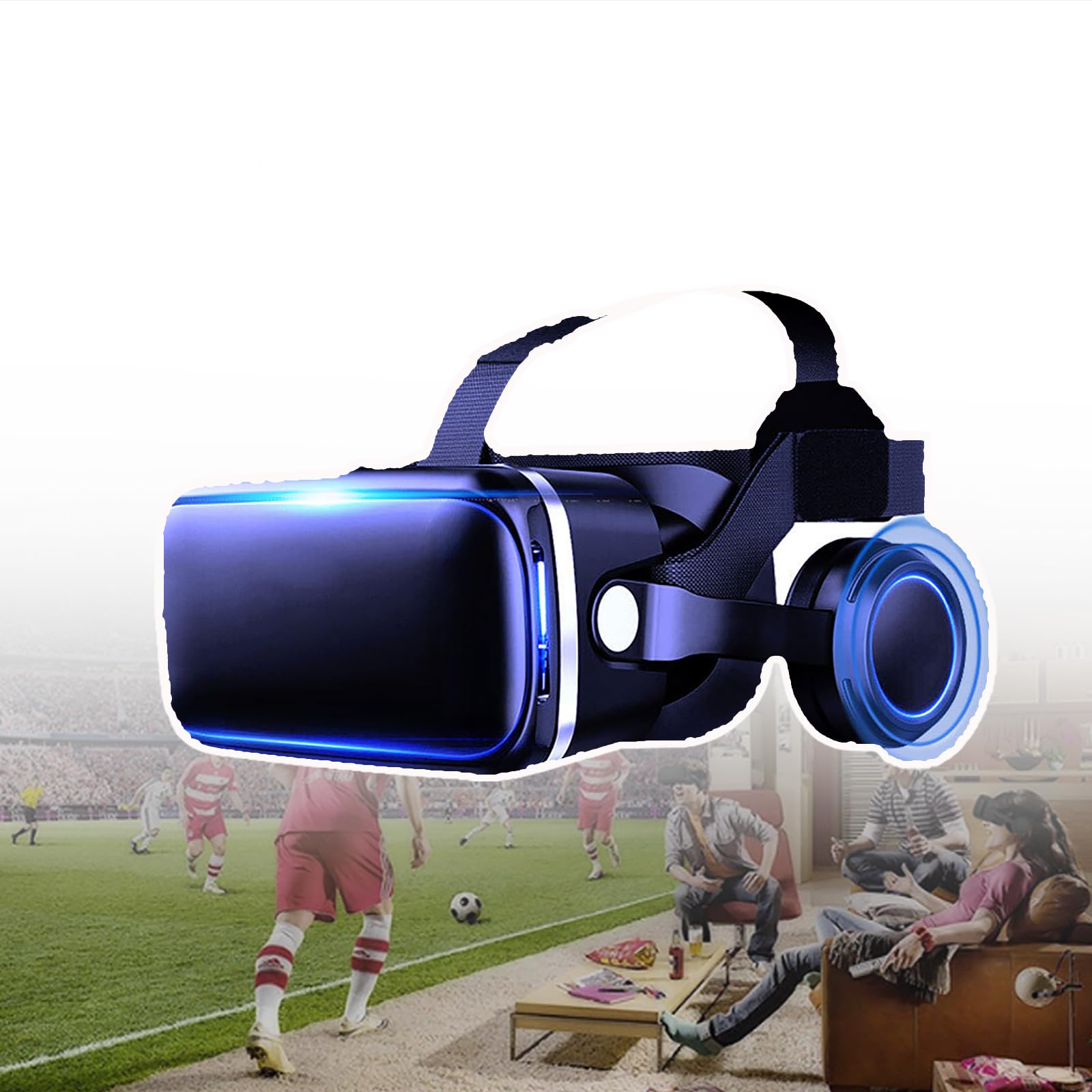 Auriculares De Realidad Virtual 3D, Gafas VR, Lentes HD De Resina Óptica + Distancia Interpupilar Ajustable Dentro De 600°, Teléfono Compatible De 4,7 A 6 Pulgadas, Fácil De Usar,Black