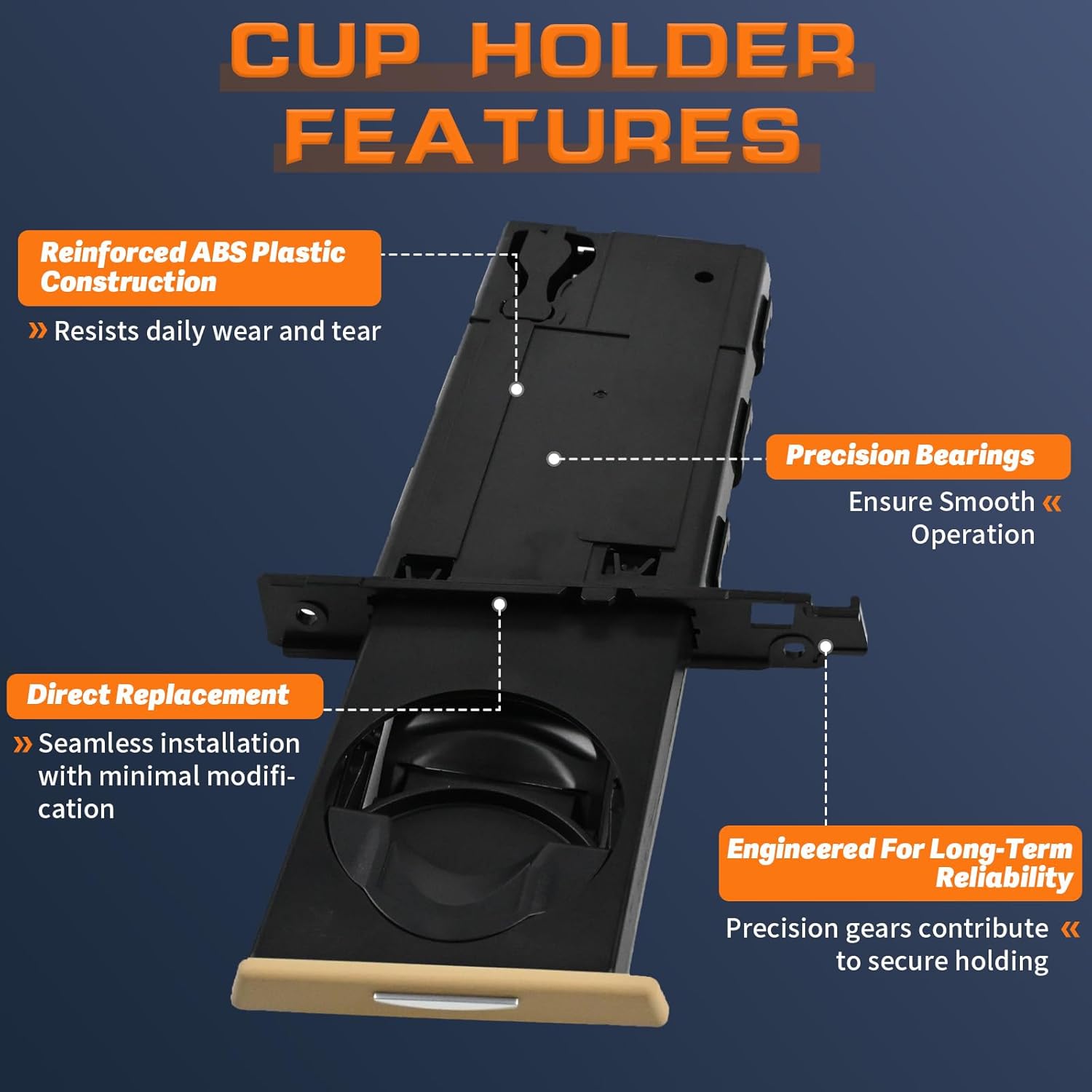 Cup Holder Compatible with BMW E90 E91 E92 E93 325i 325xi 328i 328xi 3 Series 2006-2013 Replace 51459173473 Beige Right Passenger Side (Beige, Right)