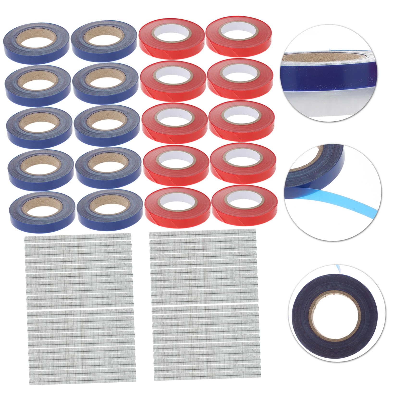 20 Rollen Teiliges Gartenpflanzen Bindeband mit Wetterfestem Dehnbarem PVC Band und Heftklammern Wiederverwendbare Pflanzenbinder für Äste Blumen Kletterpflanzen und Bäume Flexibel
