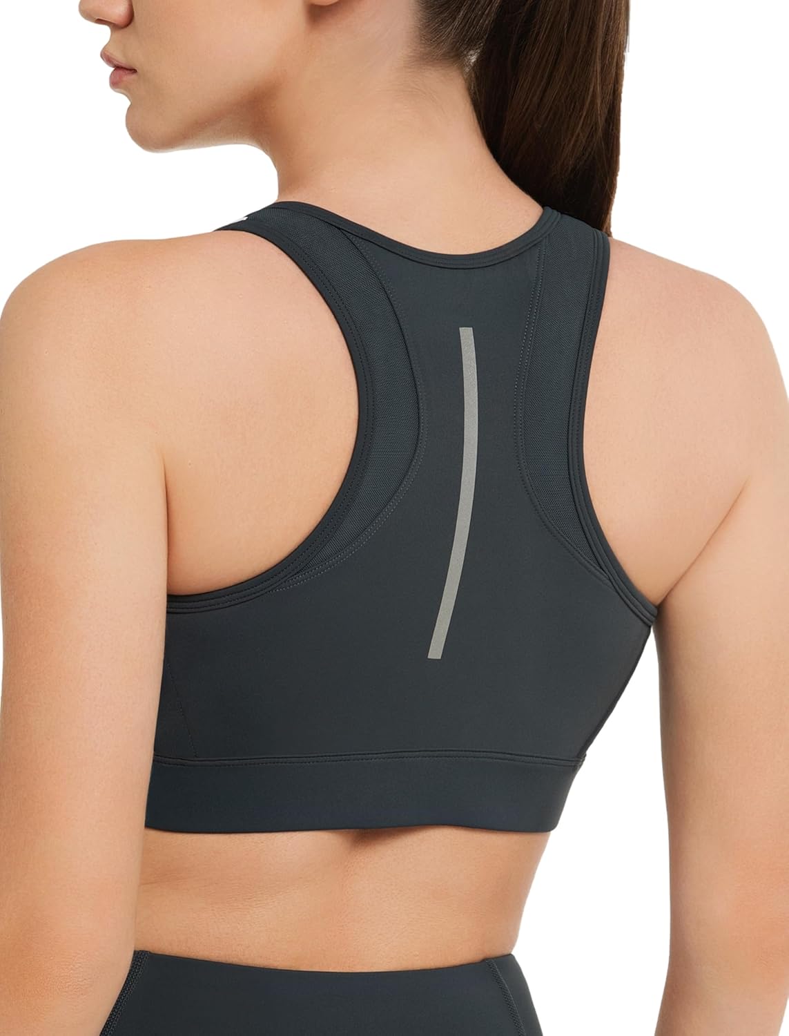 Yvette Front Zipper Sports Bras for Women High Support Color Blocking Plus Size Sports Bra High Impact for Running Workout