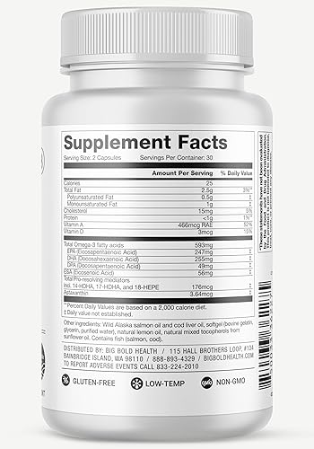 Miniatura 6 de BIG BOLD HEALTH Suplemento de aceite de pescado de Alaska silvestre rejuvenecedor Omega-3 con PRMs & ácidos grasos EPA, DHA y DPA Vitaminas A y D