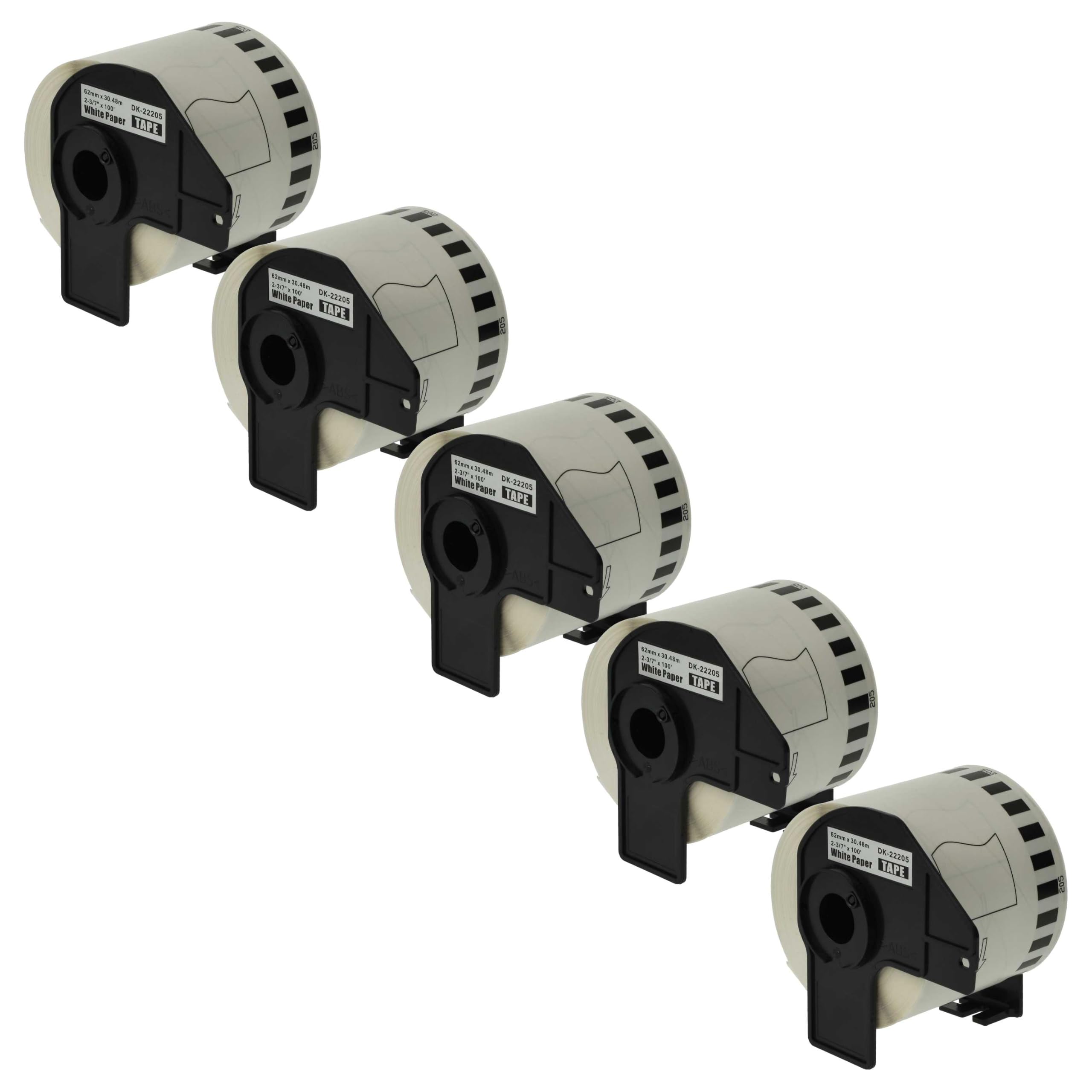 vhbw 5x rullo 1 etichette con supporto compatibile con Brother PT QL720NW