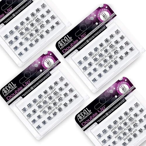 Miniatura 6 de Ardell Pestañas postizas doble trío individuos medio negro paquete de 4