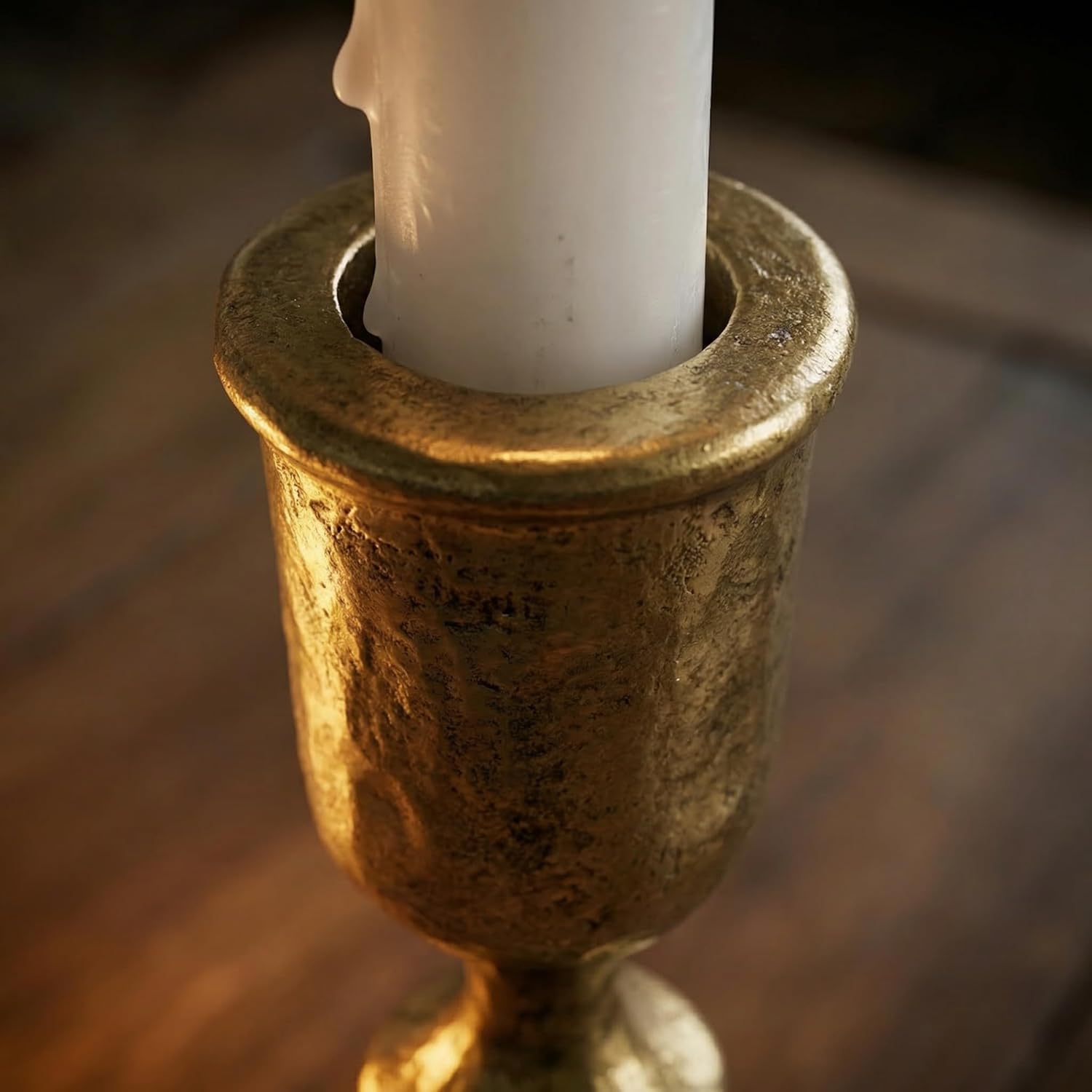 Vintage Candlesticks Holder Set of 3 - Rustic Distressed Cast Iron Taper Candle Holders for Farmhouse Home Decor, Decorative Candle Sticks Stand for Mantel, Dining Table Centerpiece