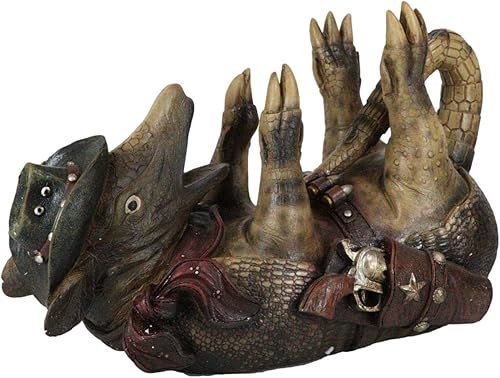 Miniatura 3 de Ebros Gift Coiled Tipsy Drunk and Wild Armored Cowboy Sheriff Armadillo Booze Guzzler - Soporte para botellas de vino de 12 pulgadas de largo,