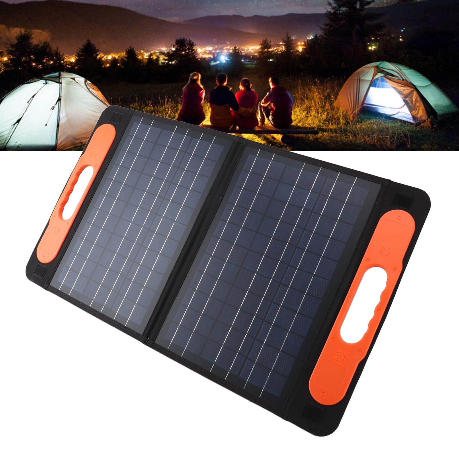 60W 18V przenośny zestaw paneli słonecznych podwójny port USB monokrystaliczna składana ładowarka słoneczna ze wspornikiem do biwakowania na zewnątrz