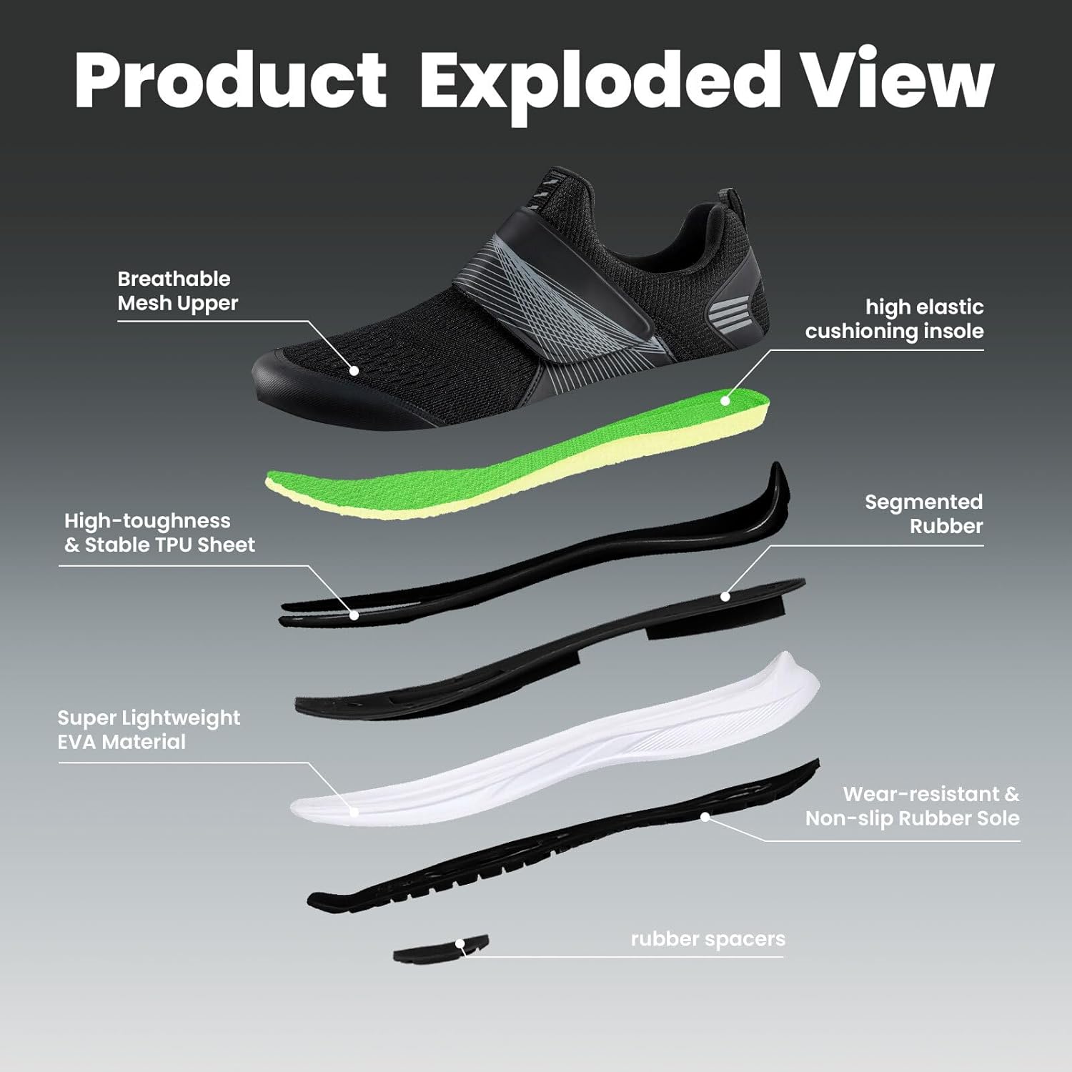 Men's Cycling Shoes Compatible with 2-Bolt SPD Cleats, Comfortable Walkable Road Bike Shoes for Indoor & Outdoor Cycling - Image 4