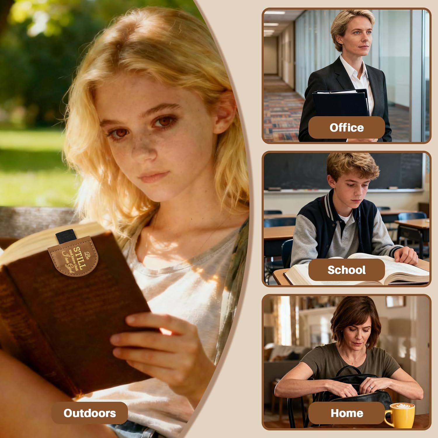 Personalized Bygone Mark Bookmark with Pen Holder-Magnetic Leather Bookmarks with Bible Verses,Custom Book Marks for Christian,Women,Men, Book Lovers, Readers,Church(Brown,Psalm 119:105) - Image 6