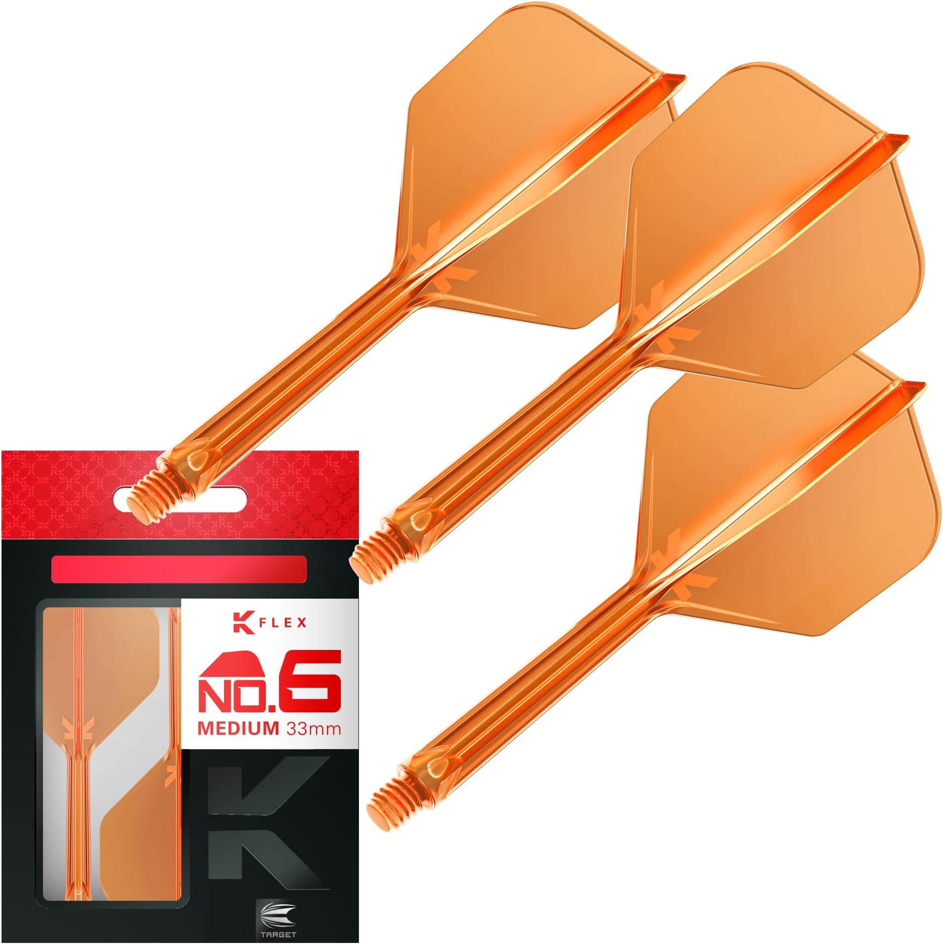 Target Darts K Flex Integrated Dart Flights And Shafts, No.6 | Pack Of 3 K-Flex - No6, Kflex All In One Moulded Dart Flight & Stem Lengths: Short, Intermediate & Medium | Professional Dart Accessories