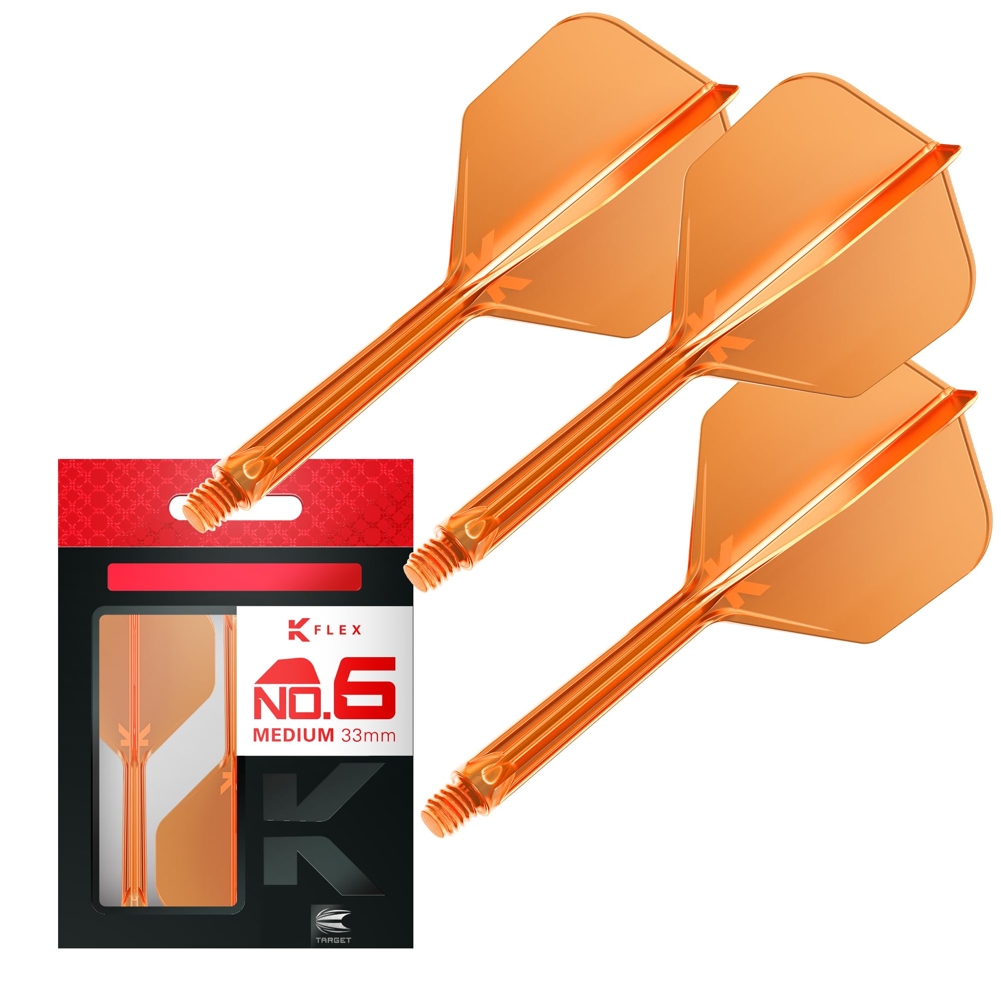 Target Darts K Flex Integrated Dart Flights And Shafts, No.6 | Pack Of 3 K-Flex - No6, Kflex All In One Moulded Dart Flight & Stem Lengths: Short, Intermediate & Medium | Professional Dart Accessories