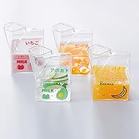Vista 5 de Vaso de vidrio Kawaii para leche de cartón, recipiente transparente para jarra de leche, para microondas, 12 onzas, 1 unidad (melocotón)