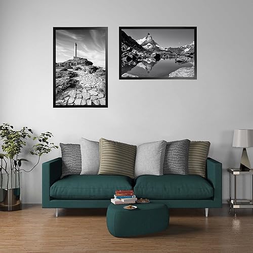 Miniatura 8 de FrameWorks Paquete de 2 marcos negros de madera con bordes clásicos de 24 x 36 pulgadas