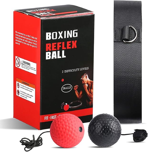 OOTO Upgraded Boxing Reflex Ball, Boxing Training Ball, Mma Speed Training Suitable for Adult/Kids Best Boxing Equipment for Training, Hand Eye Coordination and Fitness.