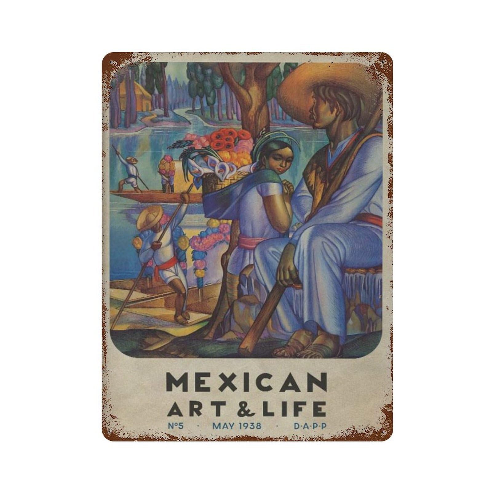 xiaoxiaoshen Vintage Mexico And Life Mexican Travel Wall Decor Art Metal Tin Poster Modern Home Decor Art Home Bar Shop Decorations Vintage Sign 40x30cm