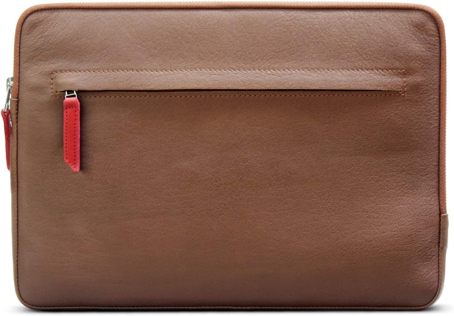 Pack & Smooch Designed for MacBook Pro 14 case Vegetable Tanned Leather Handmade in Germany Grey/Light Brown