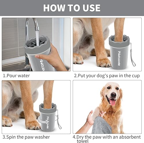 Miniatura 4 de Limpiador profesional 7 en 1 de patas de perro para perros y gatos, incluye 1 lavadora de patas portátil, 1 cepillo de baño, 2 cepillos de dientes