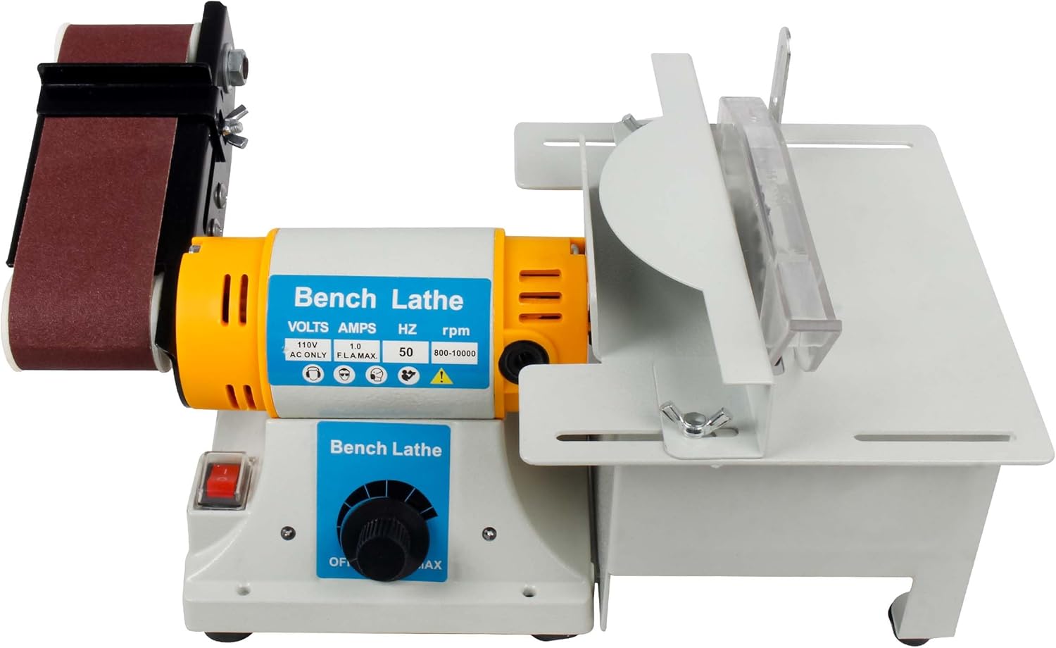RATTMMOTOR MC-0850 Desktop Multi-Function Bench Grinder Table Saw 850W Polisher Machine 800-11000RPM 2 x14 Inch Belt Sander (B Type 110V)