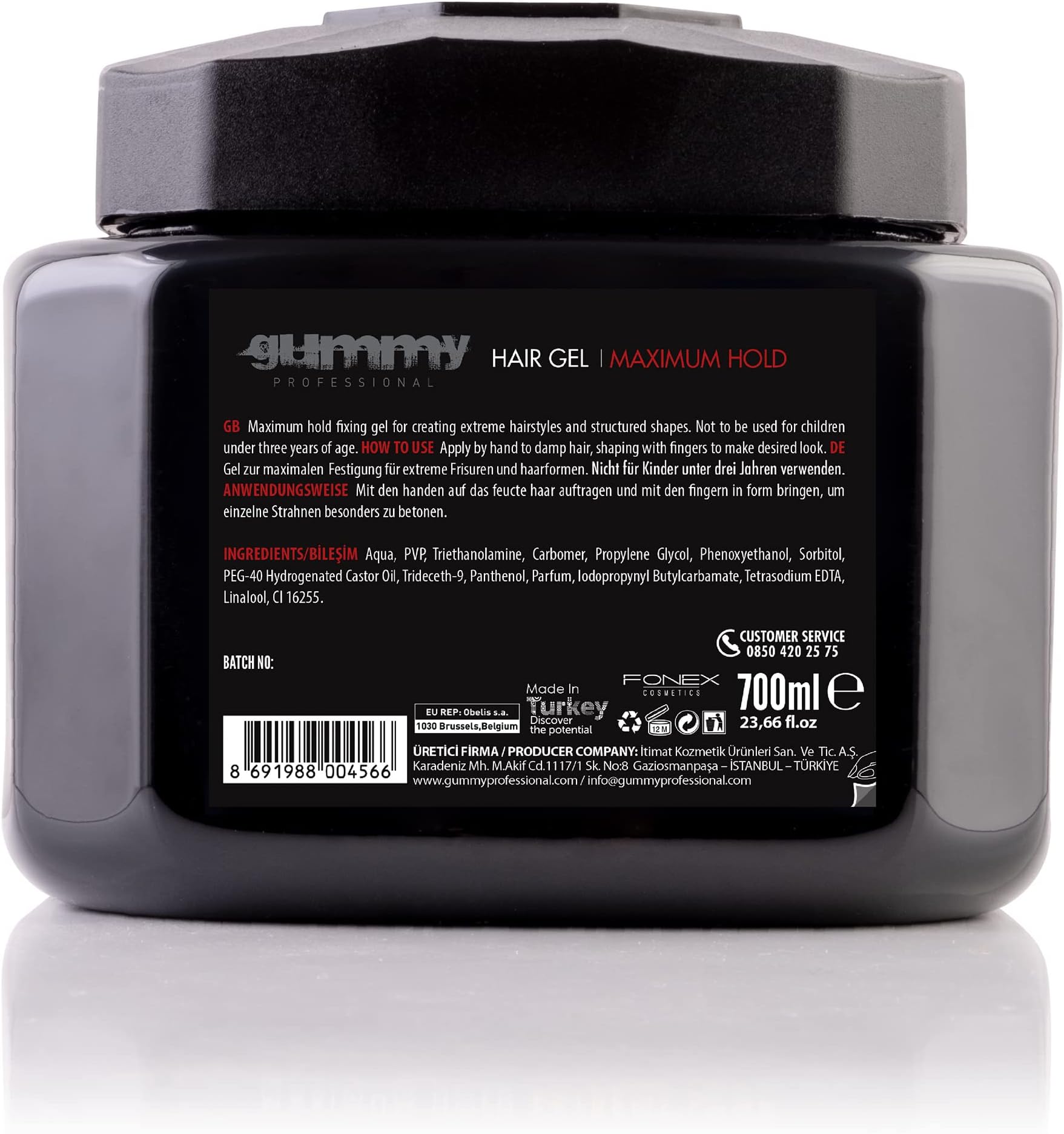 Hair Gel, 23.5 Fl Oz,Regular,700ml (Pack of 2)