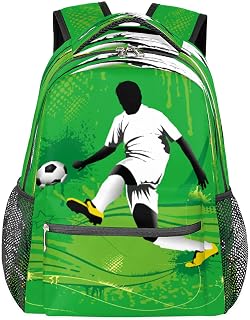 Mochilas escolares leves para meninos e meninas adolescentes futebol masculino esportes à prova d'água 16 polegadas viagem laptop mochilas casuais adequadas para homens e mulheres trabalho viagens caminhadas acampamento, Multicor, Medium
