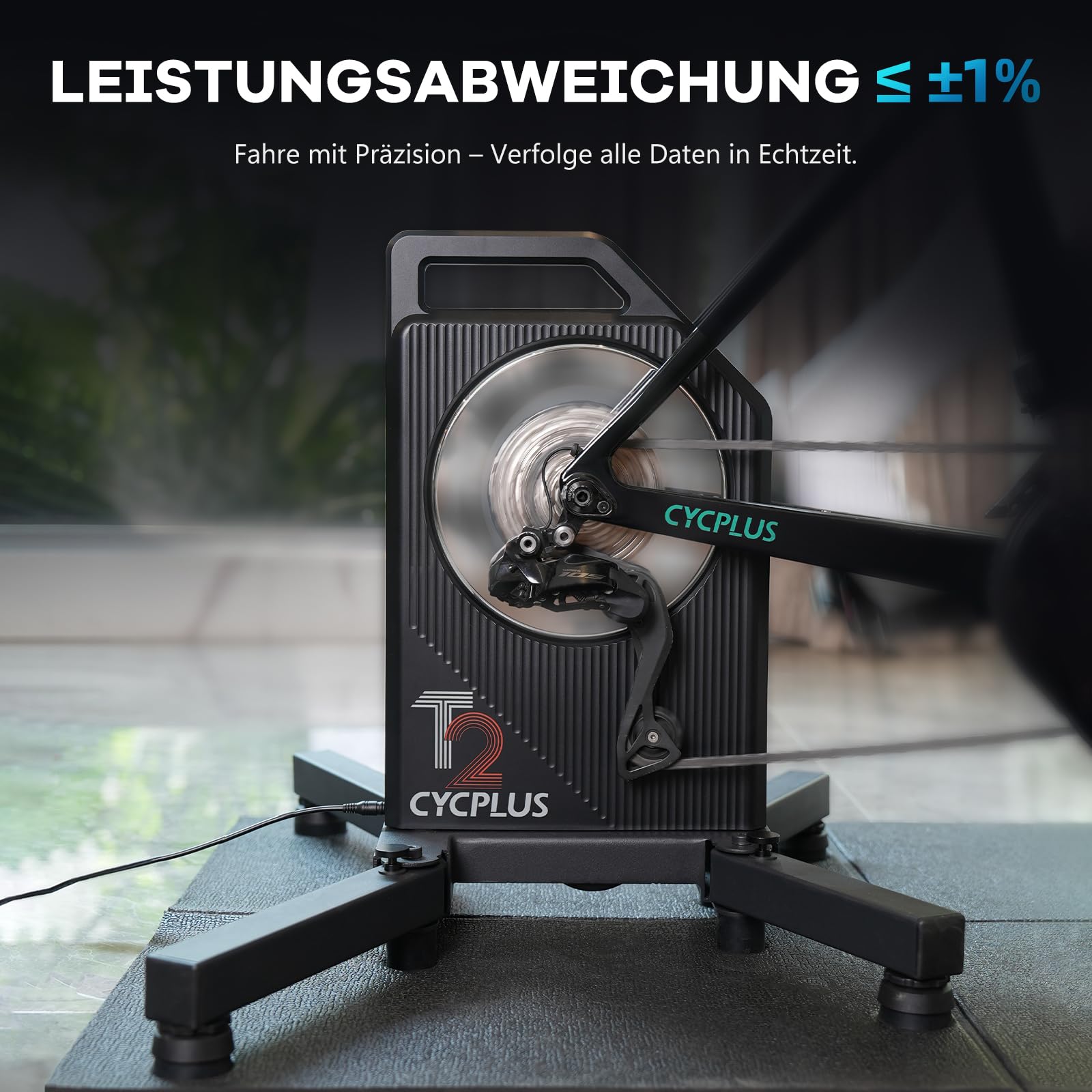 CYCPLUS Fahrradtrainer für realistisches Indoor-Cycling & genaue Daten mit App-Trainingsunterstützung