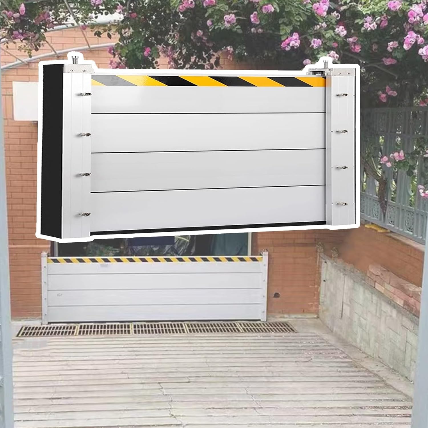 Barrière contre les inondations avec kit de seuil pour prévention verticale