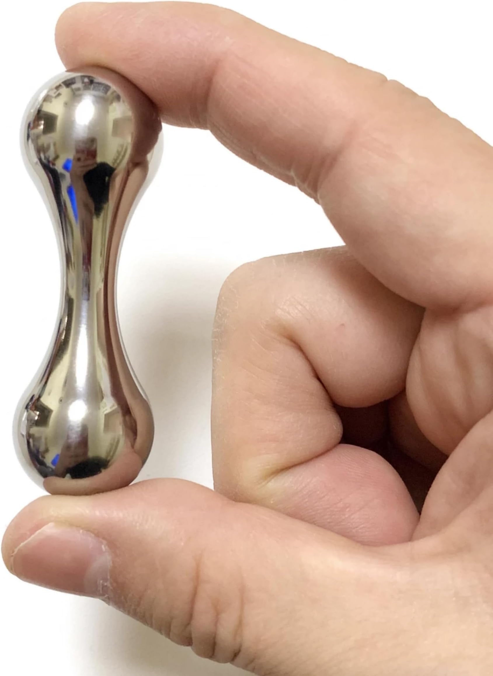 XFEDCFLL Knucklebone, Begleri, Skill or Fidget Toy for Fingers, Portable EDC Metal Toys, Gifts for Men (Titanium-Polishing)