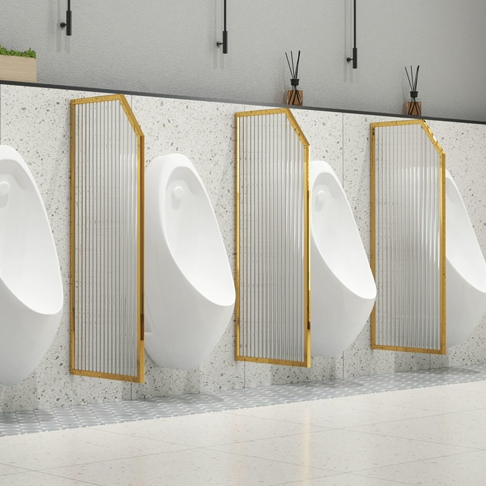 Séparateur mural pour urinoir design idéal pour toilettes d'hôtel et restaurant