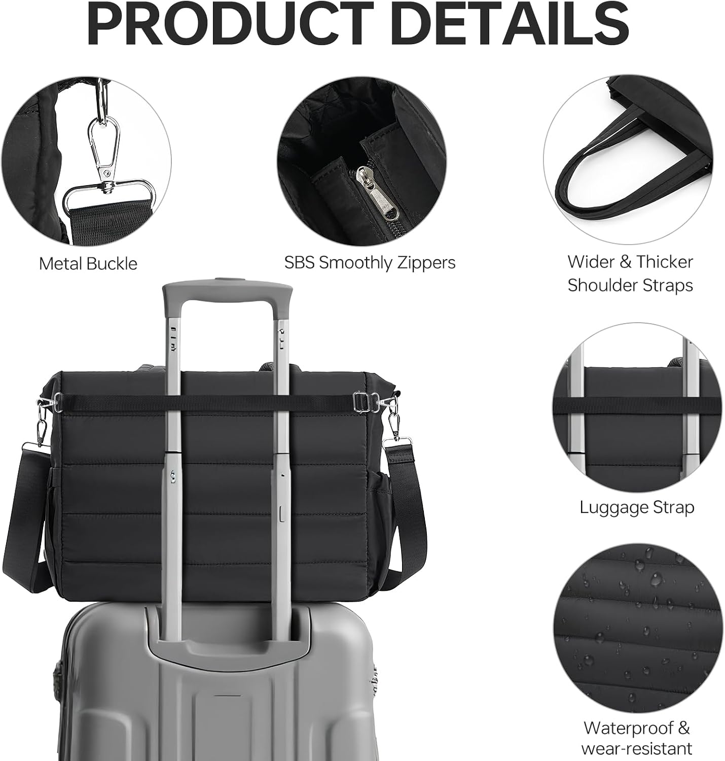 GEMIU Diaper Bag Tote, Large Capacity Travel Diaper Baby Bags Crossbody Hospital Mom Bag，with Silicone Pacifier Case