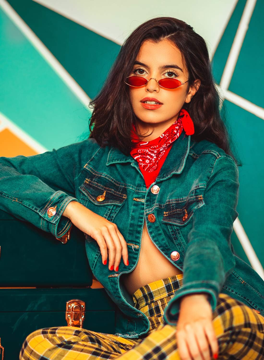 COASION Vintage Small Oval Aesthetic Sunglasses Retro for Women Men Hippie Cool Metal Frame Sun Glasses - Image 2