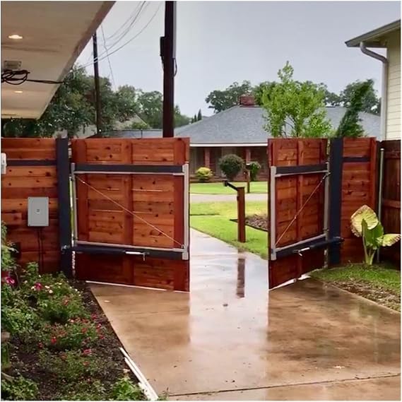 Automatic Gate Opener Kit for Driveway 200KGS Dual Arms Swing Door Operator Motor Actuator Closer Access Control Driveway Gate Motor Easy Installation and Operation