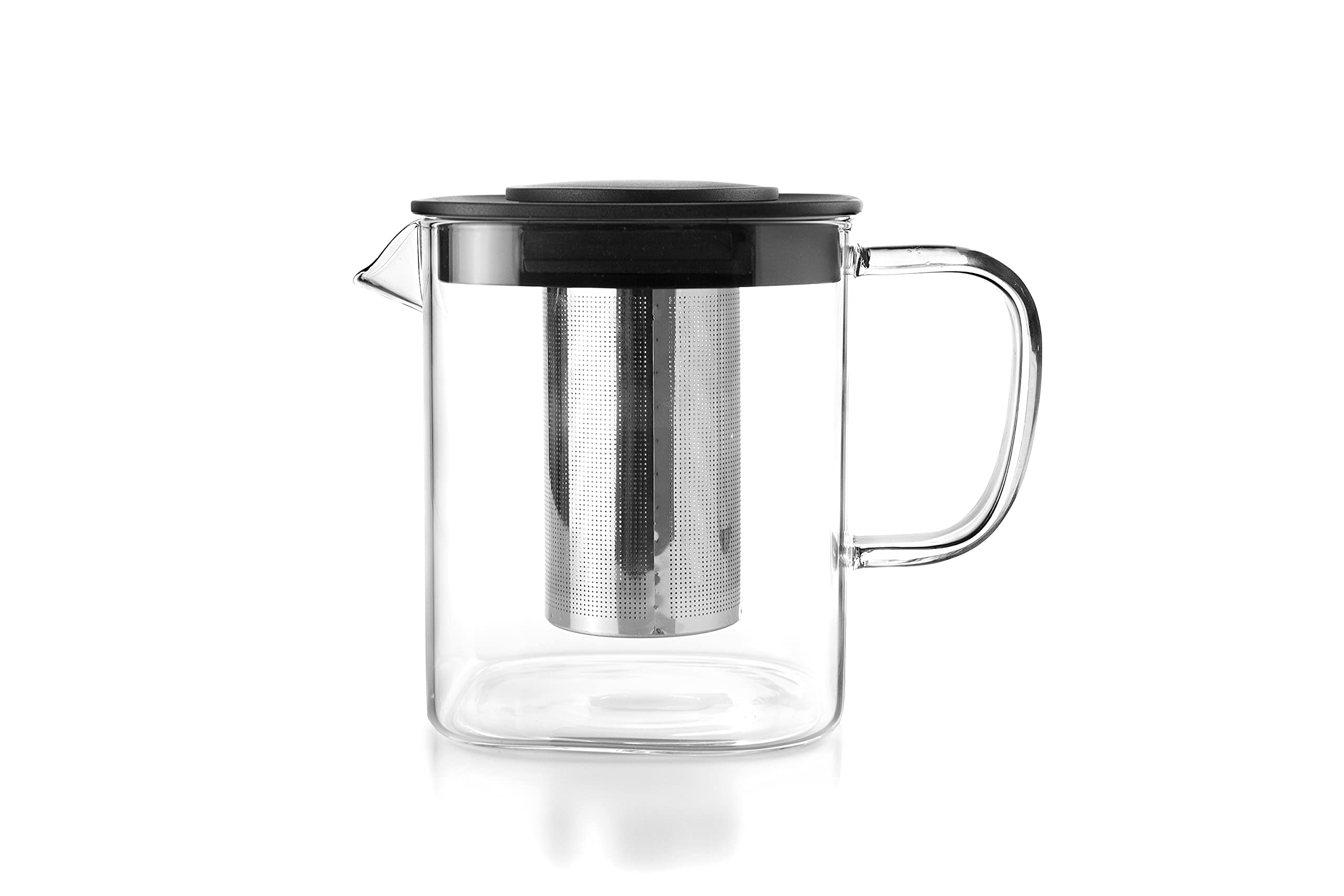 IBILI Tea Pot with Square Filter, 0.6 Litres, Borosilicate and 18/10 Stainless Steel