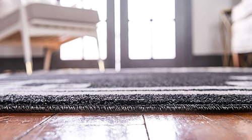 Miniatura 4 de Unique Loom Athens Collection - Alfombra clásica geométrica tribal con diseño de borde moderno, 7 pies x 10 pies 0 pulgadas, negrobeige