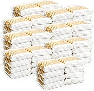 10000 Pcs Double Round Cotton Swabs with Wooden Sticks Bulk Cotton Buds Travel Size Ear Swabs for Ears Makeup Daily Cleaning Pet Care Arts Crafts