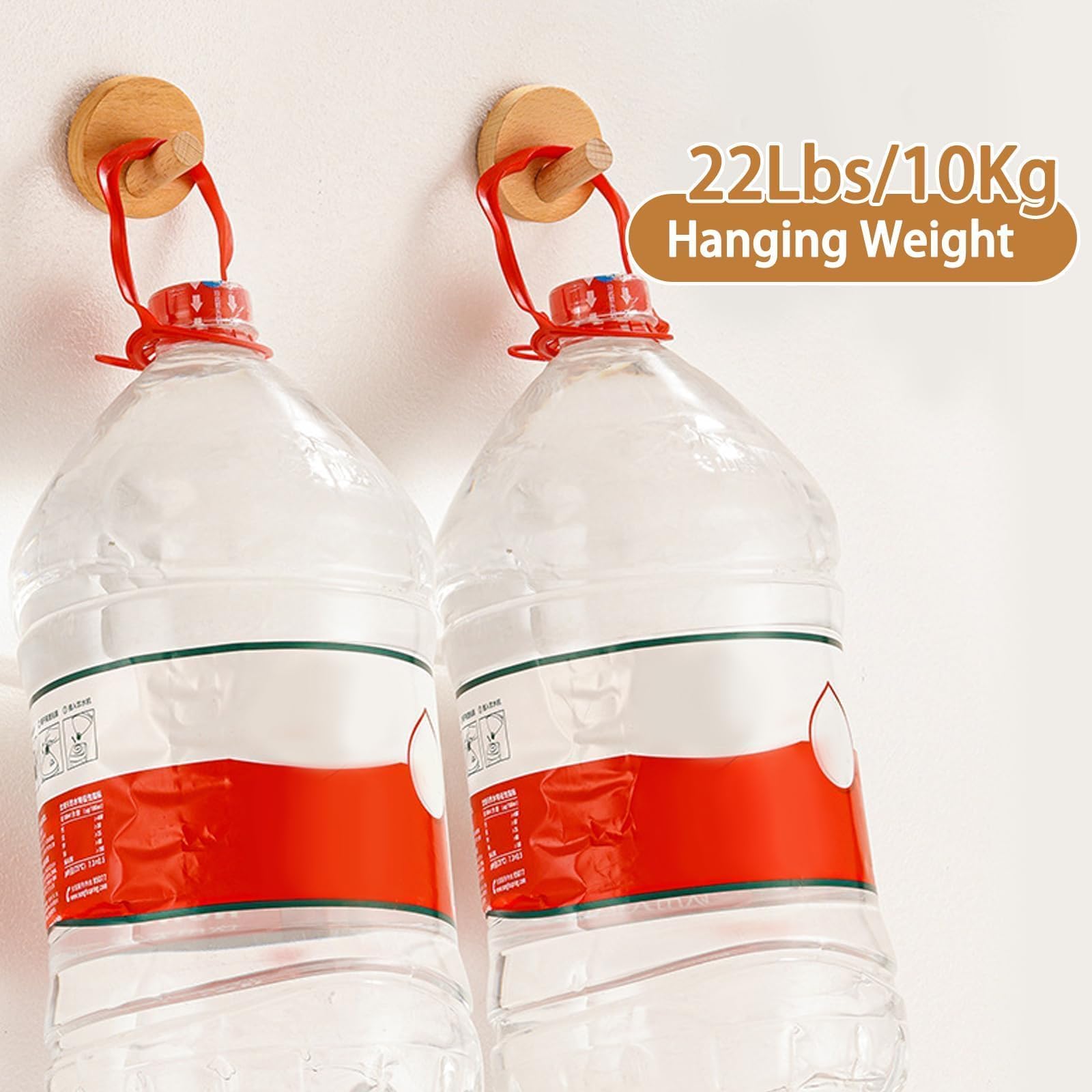 4 Pezzi Ganci Appendiabiti, Ganci Senza Foratura, In Legno Di Alta Qualità Per Parete Asciugamano Doccia Bagno Piastrelle Porta Cucina Finestra (faggio)