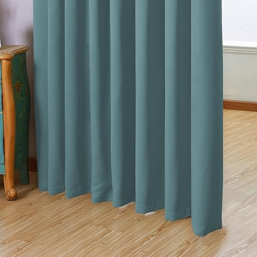 Miniatura 5 de Turquoize cortina opaca de un solo panel, con aislamiento térmico, con ojales en la parte superior, cortina para la habitación de los niños y para