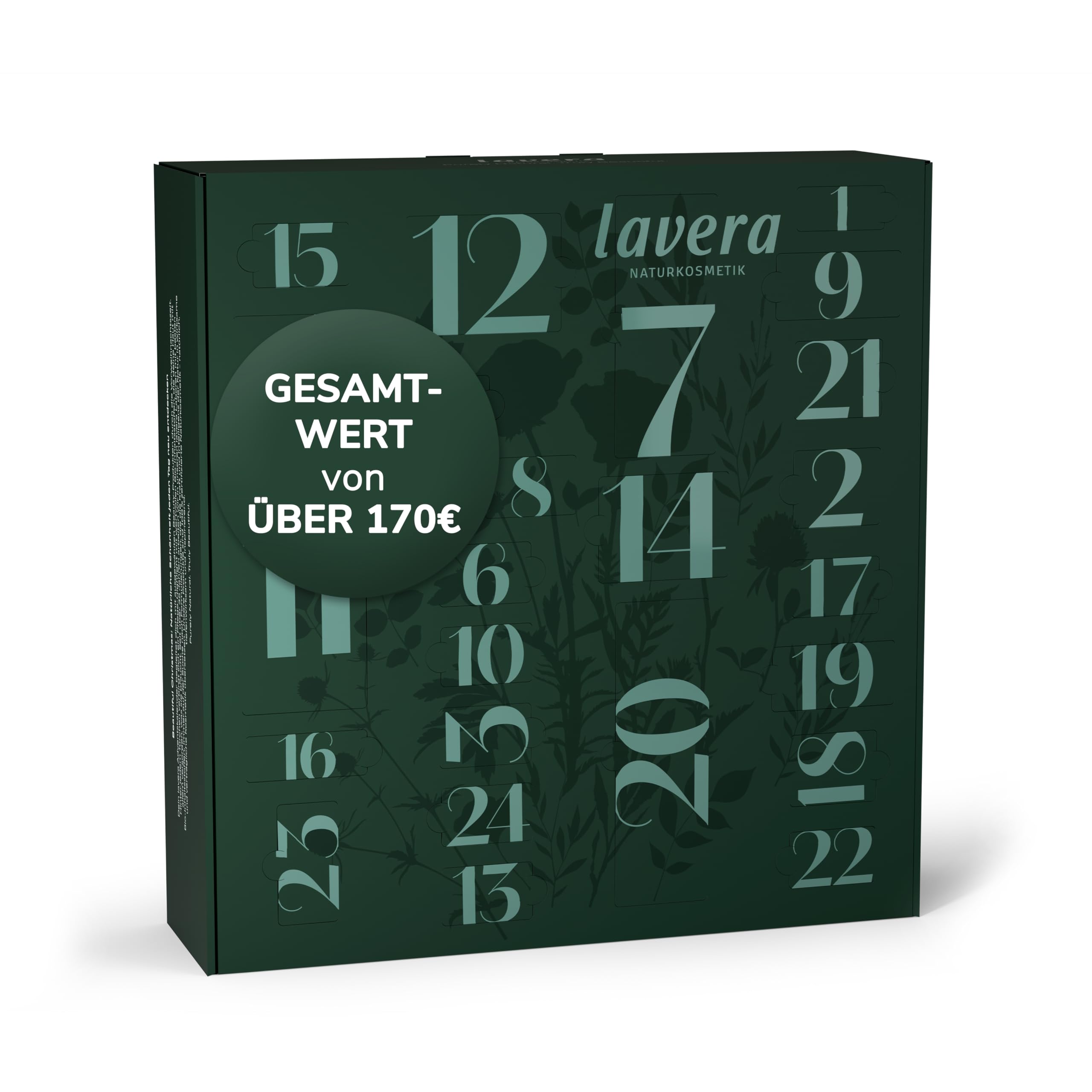 lavera Adventskalender mit Naturkosmetik für Frauen, Beauty Kalender | 24 Überraschungen aus Hautpflege, Gesichtspflege und Make-up, Naturkosmetik im Beauty Adventskalender im Wert von 170€