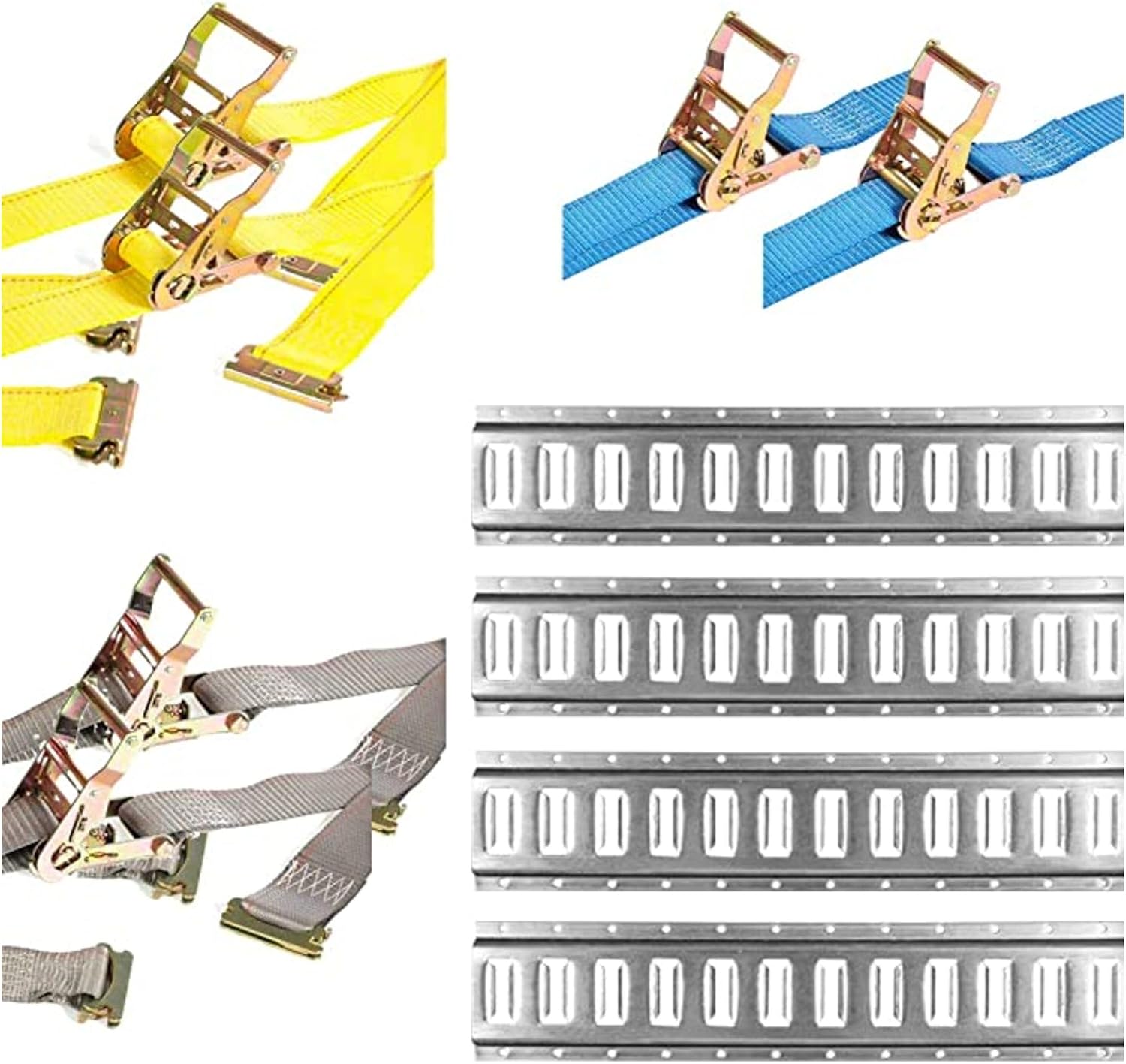 DC Cargo Mall E Track Shelving Kit - 12 Pieces: 5 ft Galvanized E Track Rails & E Track Wood Beam Sockets
