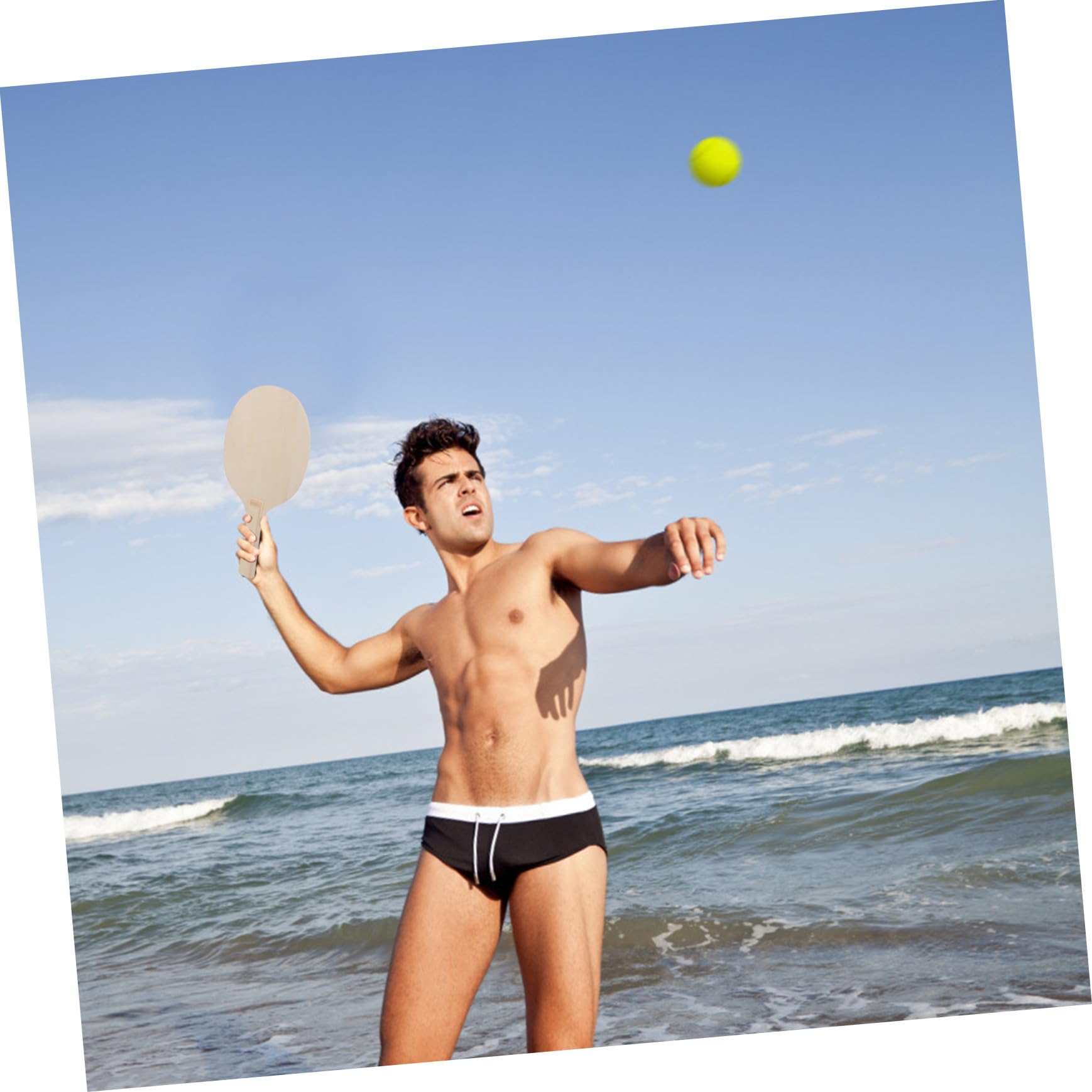 4pezzi Racchette da Spiaggia in Legno Naturale Resistenti Racchette da Badminton per Gioco all Aperto in Marrone Adatte Ragazza Adolescenti e Adulti per Allenare Coordinazione