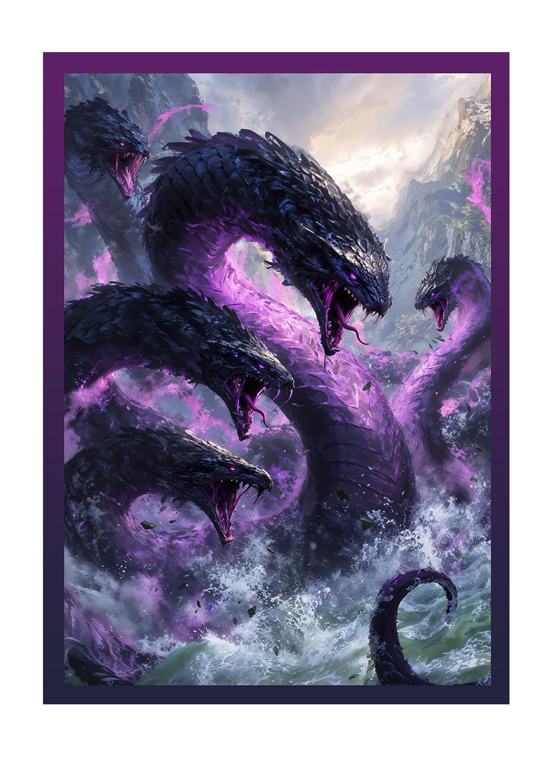 Katomula 100 MTG Card Sleeves with 100 Inner Sleeve, Textured Back Art Sleeves, Fit Standard Size Cards- Nightmare Hydra