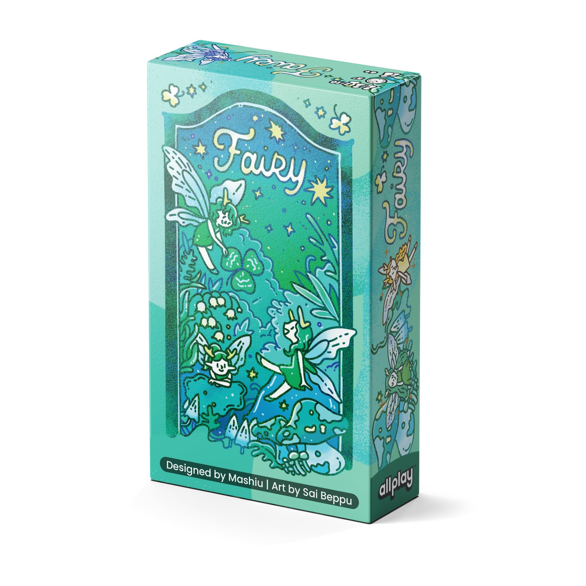 ALLPLAY Fairy Party Card Game for Families and Adults - Make Hand Gestures at Your Friends - Travel Size Box Fits in Your Pocket - Fast Playing, High Energy - 2 to 10 Players - 5 to 10 Minutes