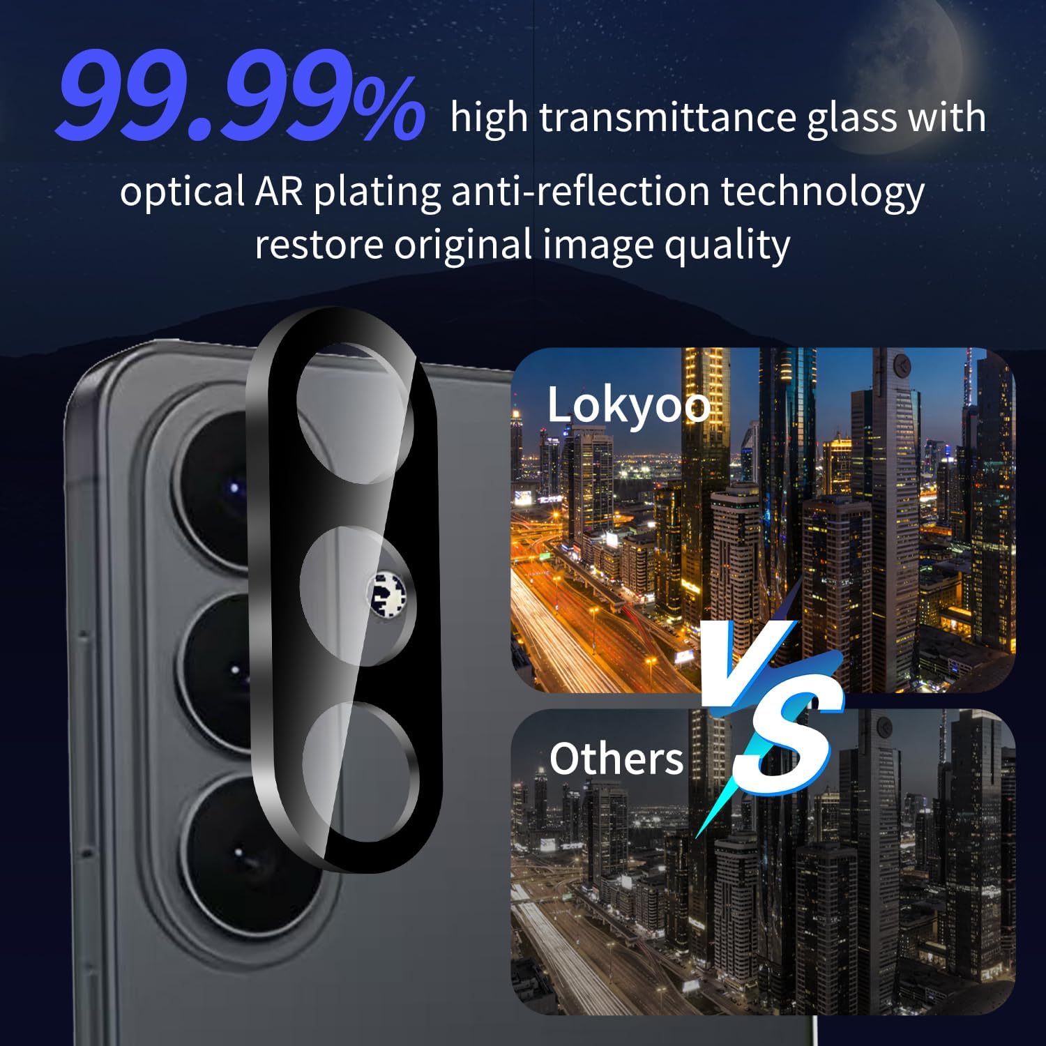 3 Pack Camera Lens Protector for Samsung Galaxy S26, 9H Tempered Glass Drop Protection Lens Protector for Galaxy S26 [No Affect on Night Shots]
