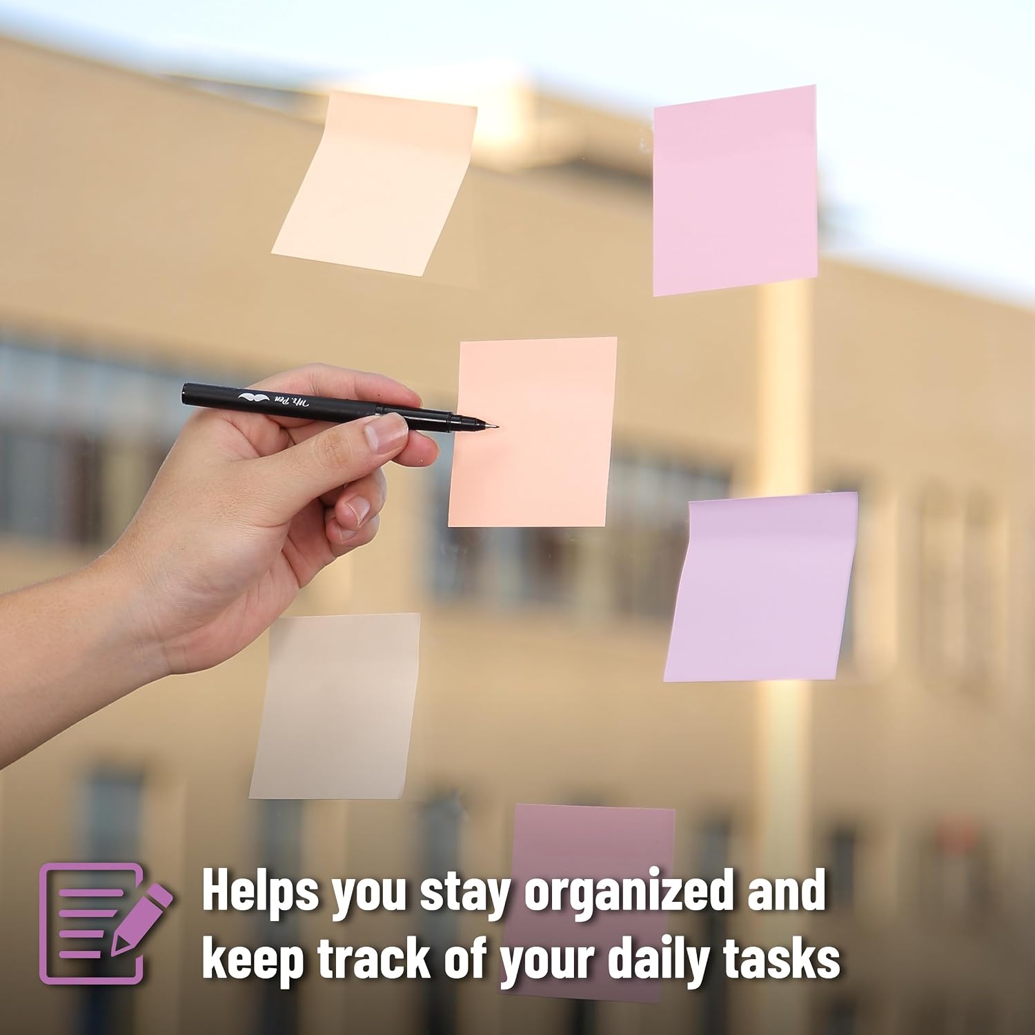 Mr. Pen- Sticky Notes, 3"x3", 12 Pads, 600 Sheets, Colorful image 3