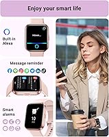 Vista 3 de Tensky Reloj inteligente para mujer, Android y iPhone, Alexa integrado, pantalla táctil de 1.8 pulgadas, rastreador de actividad física