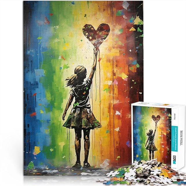 Puzzles de 1000 Piezas para Adolescentes Globo en Forma de corazón Juguetes de Entretenimiento Familiar…