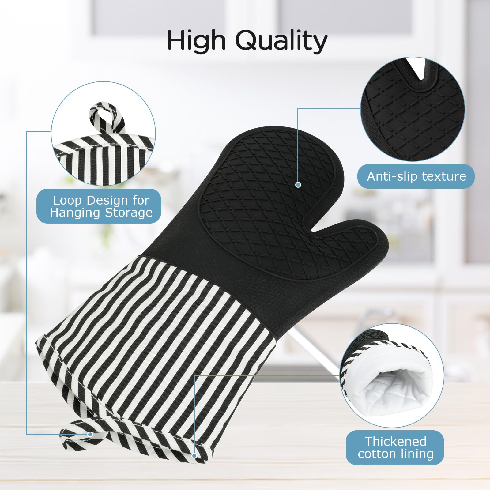 Backhandschuhe Ofenhandschuhe 1 Paar Ofenhandschuhe, 230 °C, Hitzebeständige Grillhandschuhe, 2 Ofenhandschuhe Hitzebestaendig