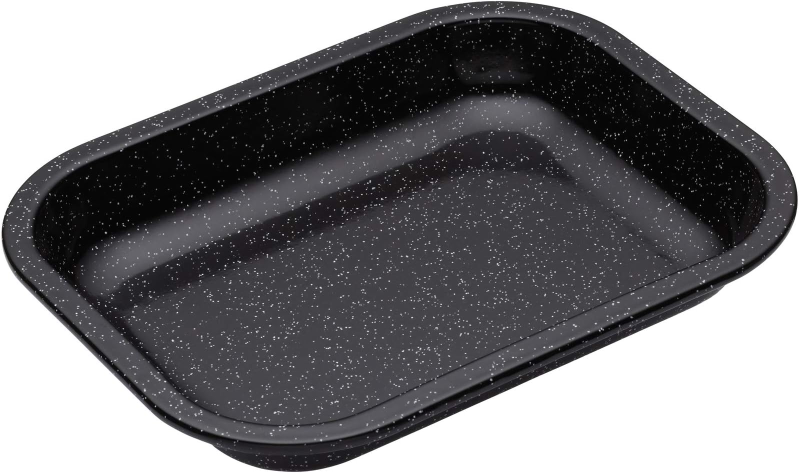MasterClass Vitreous Enamel Roasting Tin, Induction Safe 1mm Steel with Scratch Resistant Coating, Small (27 x 21 x 4cm), Black